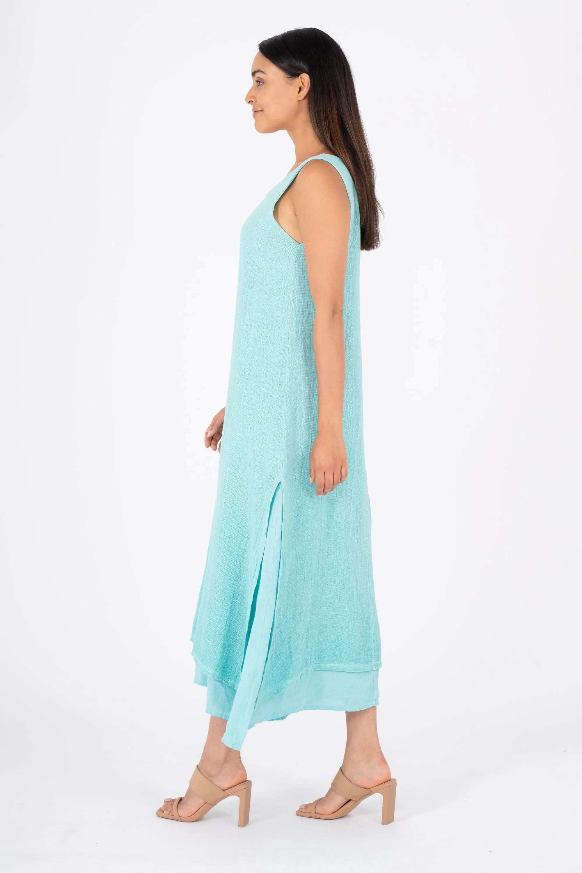 WOVEN S/LESS DRESS - 19/7019U