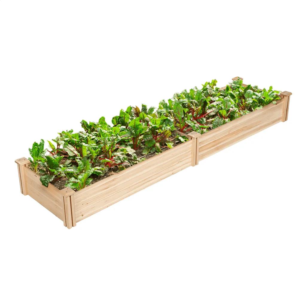 Yaheetech 8×2ft Wooden Horticulture Raised Garden Bed