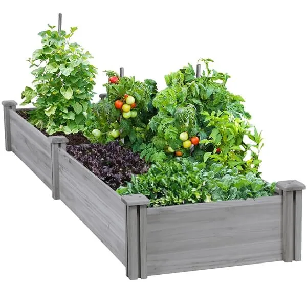 Yaheetech 8×2ft Wooden Horticulture Raised Garden Bed