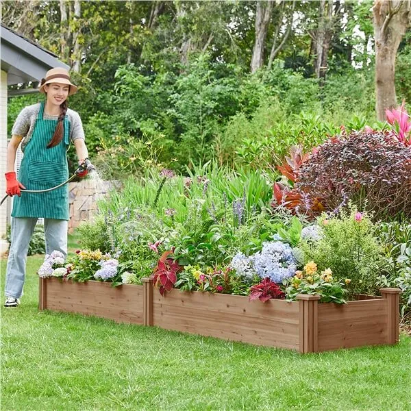 Yaheetech 8×2ft Wooden Horticulture Raised Garden Bed