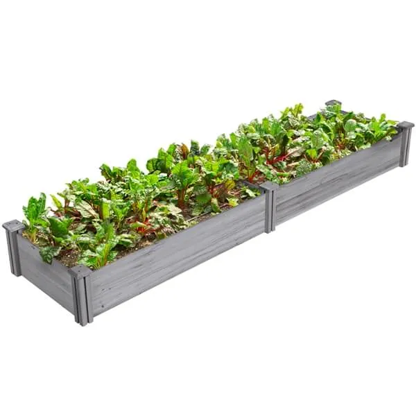 Yaheetech 8×2ft Wooden Horticulture Raised Garden Bed