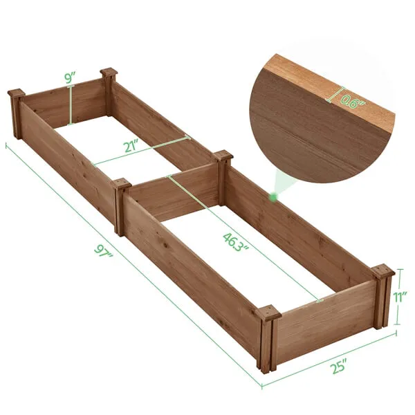 Yaheetech 8×2ft Wooden Horticulture Raised Garden Bed