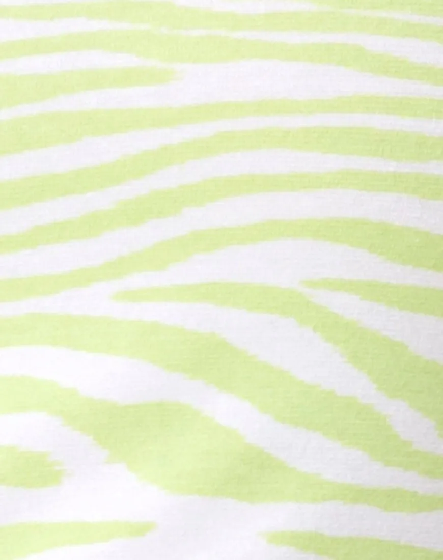 Zamora Bodycon Dress in Classic Zebra Lime